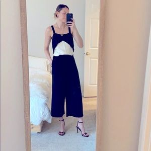 Black Zara Cropped Trouser With Front Tie